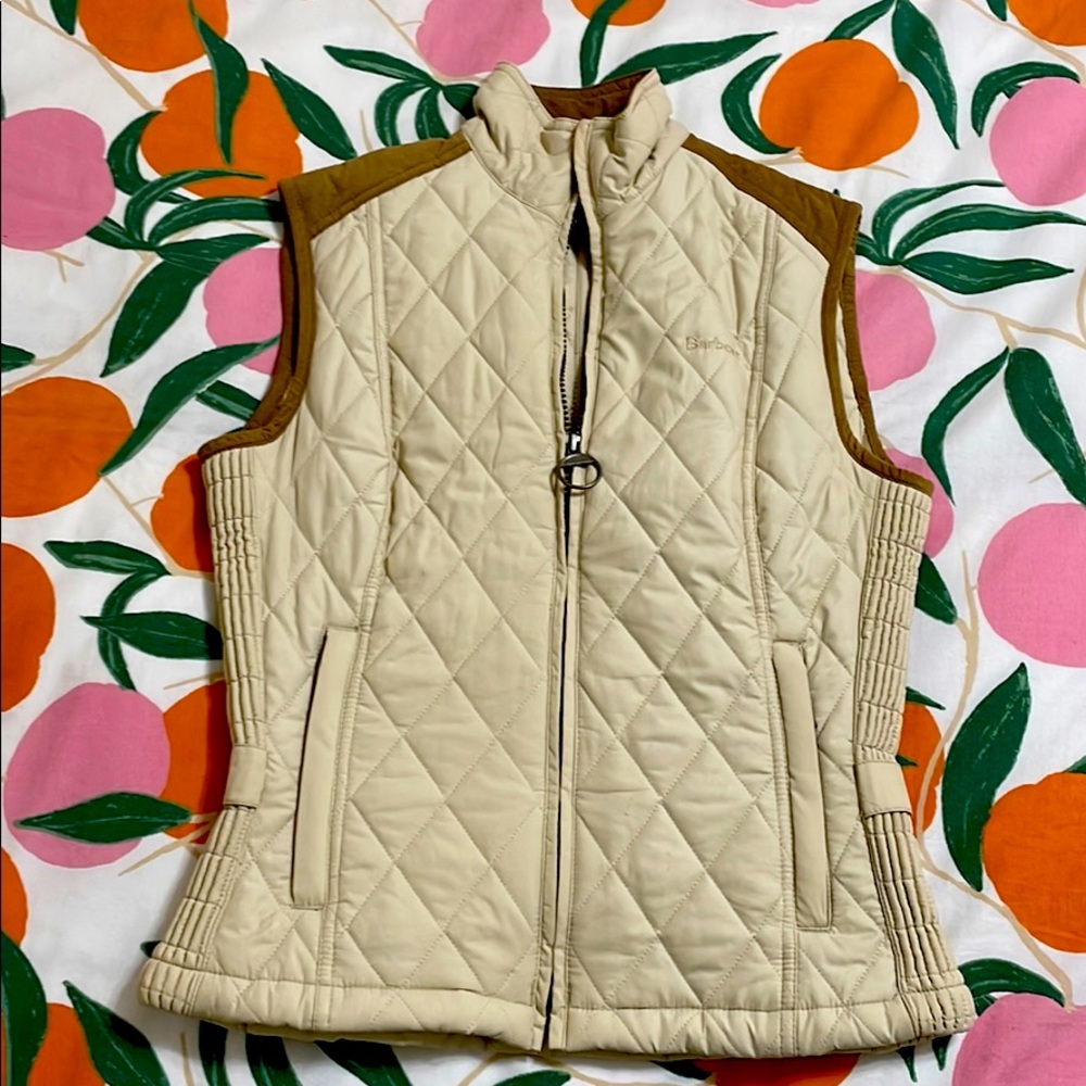 Barbour vest with suede